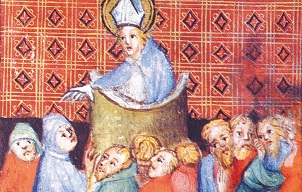 thumb Der predigende Augustinus umgeben von lauschenden Glaeubigen