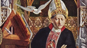 Augustinus - Kirchenväteraltar von Michael Pacher (Detail)